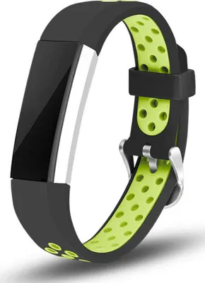 Produktbild von Strap-it® Fitbit Alta / Alta HR Sportarmband (Schwarz/Grün) - Große: S/M