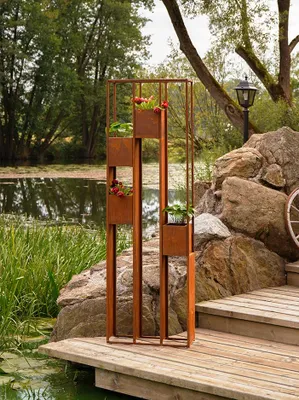 Produktbild von Badeko Pflanzregal „Lazise“ in Edelrostoptik 57 cm breit
