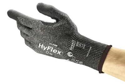Arbeitshandschuhe Hyflex 11-738, Gr. 6 (XS), 12 Paar, schwarz