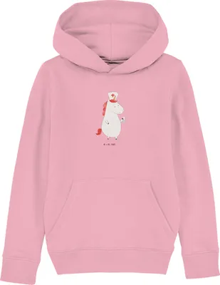 Produktbild von Mr. & Mrs. Panda Kinderpullover Einhorn Krankenschwester 5-6 Jahre (110/116) - Baumwolle Pink - Geschenk, Sweater, Kinderbekleidung, Unicorn, Ärztin, Hoodie, Sweatshirt