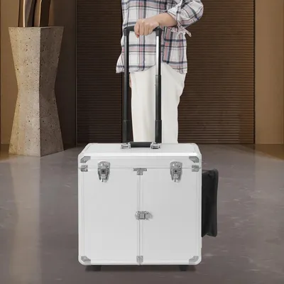 Produktbild von Fußpflegekoffer - Aufbewahrungskoffer - Aluminium - Tragbar - Traglast 50 kg - Nicht elektrisch - Hellgrau