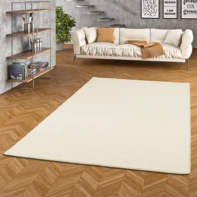 Produktbild von Natur Wolle Teppich Berber Malta Wollweiss, Größe:100x400 cm