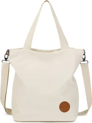 Produktbild von Damen Canvas Handtasche Schultertasche Multifunktionale Umhängetasche Beige