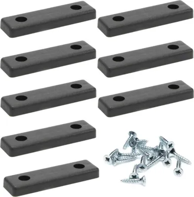 Produktbild von 8x sossai Möbelgleiter in Schwarz inkl. Schrauben 50x14x5mm Bodenabstandshalter Möbelpads Möbelfüße zum Anschrauben