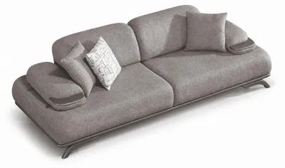 Zdjęcie produktu dla Trójmiejscowa sofa obita tkaniną, w nowoczesnym stylu, kolor szary, wysoka jakość