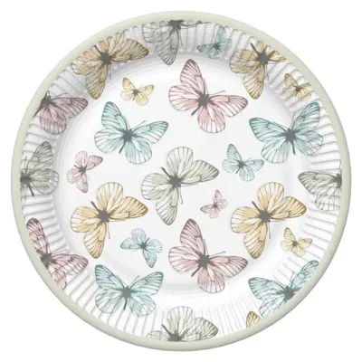 Produktbild von Schmetterling Light Pappteller 8er Set, 22,7 cm