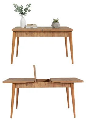 Immagine prodotto di Dmora Tavolo Allungabile Dschubba 80x165x75h cm Marrone Quercia, Allungabile 8 Posti