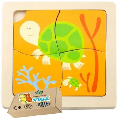 Produktbild von Viga Holzpuzzle Schildkröte Lernspielzeug für Kleinkinder