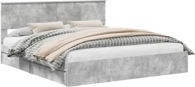 Immagine prodotto di Letto contenitore vidaXL, colore grigio cemento, dimensioni 200 x 200 cm, realizzato in materiale composito di legno