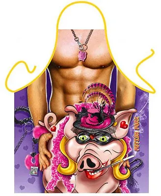 Immagine prodotto di Grembiule da Cucina Man with Pig Viola