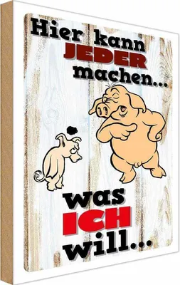 Produktbild von vianmo Holzschild 18x12 cm hier kann jeder machen was ich Dekoration