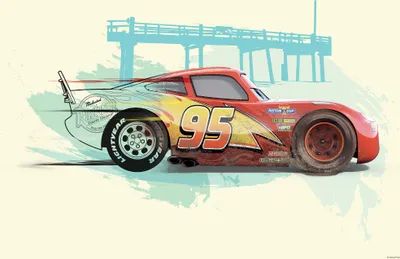 Produktbild von Wandbild - "Cars Lightning McQueen" in Hülle - Größe 70 x 50 cm