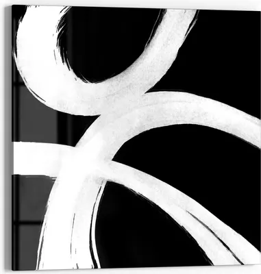 Produktbild von DEQORI Glasbild Echtglas 30x30 cm 'Schwarze Eleganz' Wandbild Bild modern Deko