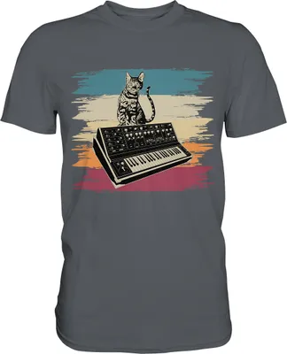 Produktbild von Modular Synthesizer Elektronische Musik Analog Cat T-Shirt – Dark Grey / XXL