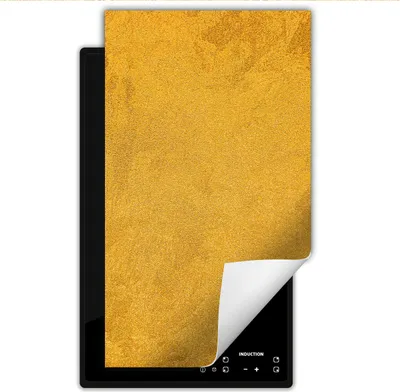 Produktbild von DarHaus Herdabdeckplatte 1 teilig 30x52 cm Anti Rutsch Matte Aufrollbar, schiefer - gold