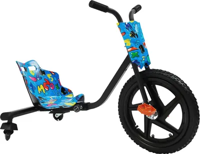 Produktbild von Drift-Scooter für Kinder - 3-rädriges Drift Trike - 360° Spins - Doppelte Schwenkrollen hinten - LED-Vorderrad - 4-fach längenverstellbar - Max. 80 kg - Ab 6 Jahren - Hellgrau
