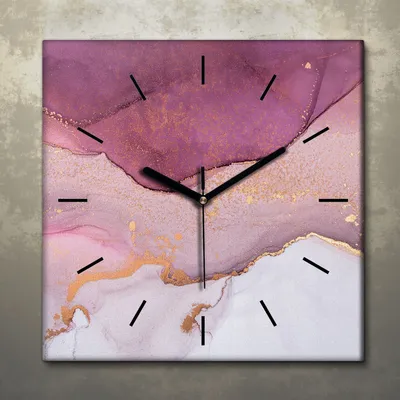 Produktbild von Wohnzimmer Leinwand Uhr Geräuschlos Küche 30x30 Farbiger, Marmor, Abstrakt, Textur, schwarze Zeiger