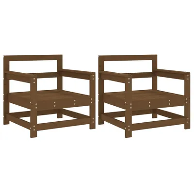 Produktbild von vidaXL Gartenstühle 2 Stk. Honigbraun Massivholz Kiefer