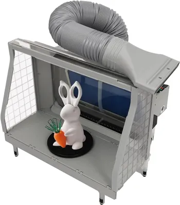 Immagine prodotto di Cabina per verniciatura a spruzzo - Sistema di aspirazione - Portata d'aria di 900 l/h - Parete d'acqua a cascata - Schermo d'acqua - Ventilatore a LED - Adatta per vapori di vernice