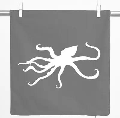 Produktbild von Huuraa Kissenbezug Oktopus Silhouette 40x40cm Steel Grey Baumwolle Dekokissenbezug Geschenkidee
