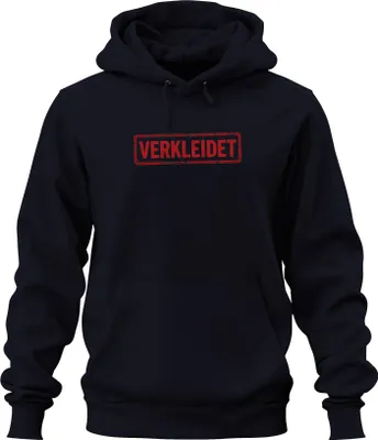 Produktbild von VERKLEIDET Karneval Fasching Halloween Cosplay Kostüm lustig Uni Hoodie Kapuzenpullover, Navy, S
