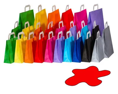 Produktbild von 50x Papiertragetaschen Papiertaschen Flachhenkel 22x10x28cm rot 70gr.