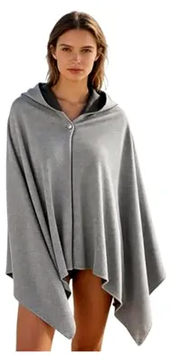 Produktbild von Badeponcho für Damen mit Kapuze – Schnelltrocknendes Handtuchkleid aus Mikrofaser