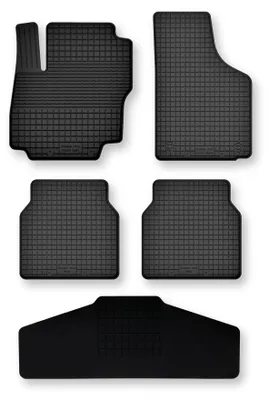 Image de Tapis de sol en caoutchouc + tunnel pour Honda Jazz V 2020- – 5 pièces, noirs, semi-universel, adapté