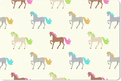 Produktbild von MuchoWow® Mauspad Mousepad Mädchen - Pferde - Muster - Mädchen - Kinder - Kinder 27x18 cm - Mousepads - Maus Mat - Pad - Mausunterlage - Büroartikel - Desk Matten