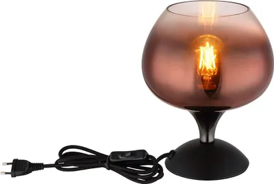 Produktbild von LED Tischleuchte, Glas kupfer, schwarz-matt, H 20,5 cm