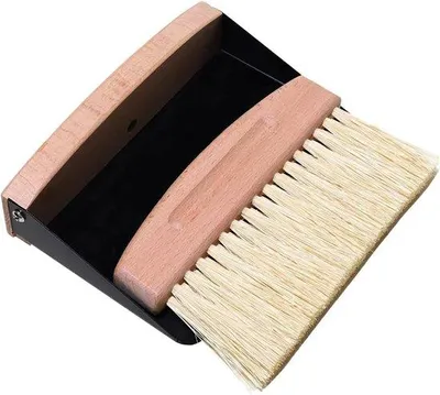Produktbild von Holz-Metall-Bezemset mit Minibesen, Handfeger und Nylonborsten schwarz