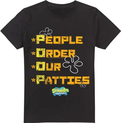 Immagine prodotto di SpongeBob SquarePants - Maglietta "People Order Our Patties" da uomo TV6592 (L) (Nero)