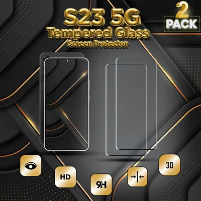 Zdjęcie produktu dla 2-pak Samsung Galaxy S23 5G - Szkło hartowane 9H - Wysokiej jakości osłona ekranu 3D
