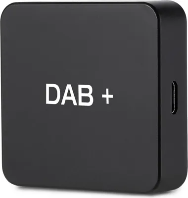 Zdjęcie produktu dla DAB 004 DAB-Box, tuner antenowy do radia cyfrowego, transmisja FM, zasilanie przez USB, do radia samochodowego, system Android 5.1 i nowsze (tylko dla krajów z sygnałem DAB)
