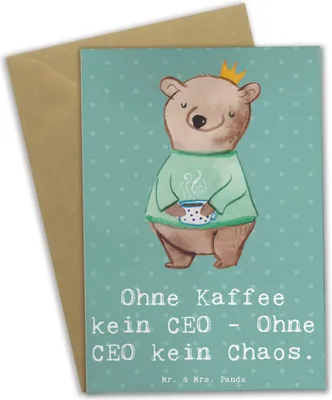 Produktbild von Mr. & Mrs. Panda Grußkarte CEO ohne Chaos - Meeresbrise - Geschenk, Geschäftsstrategie, osterkarte, Geschenke für Berufstätige, hochzeitskarten, Arbeitsalltag, Bürokultur
