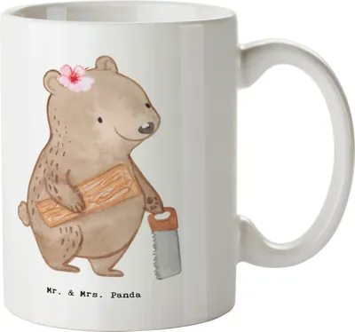 Produktbild von Mr. & Mrs. Panda Kaffeetasse Restauratorin Herz - Weiß - Geschenk, Kaffeebecher, Tasse, Keramiktasse, Teetasse, schöne