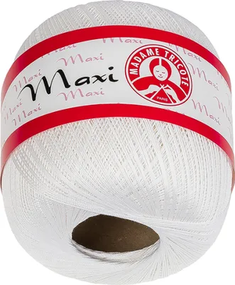 Produktbild von MAXI MT Baumwollgarn dünn Weiß 100 g / 565 m für Nadelstärke 2-2,5 mm