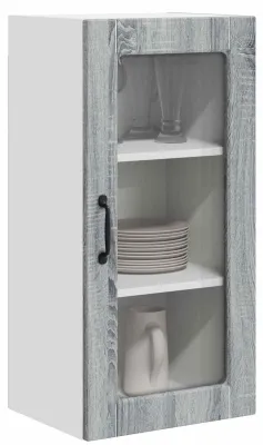 Image de Armoire en bois avec portes en verre pour la cuisine
