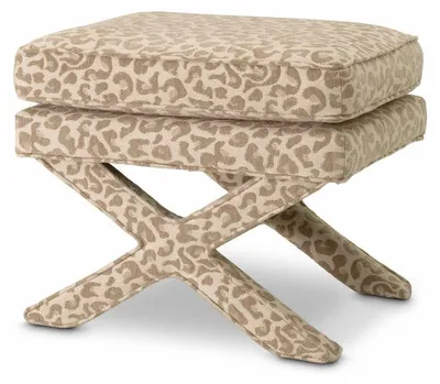 Image de Tabouret de luxe Casa Padrino au motif léopard, beige - Mobilier de salon de luxe