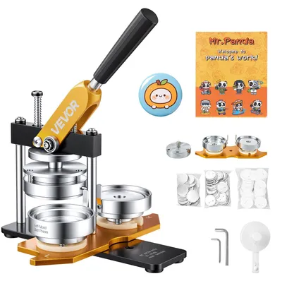 Obrázek produktu pro VEVOR Button Making Machine Badge DIY Badge Press 75mm 100 ks. Stroj na výrobu odznaků