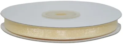 Organzaband 10 mm breit, 50 m Rolle, elfenbein