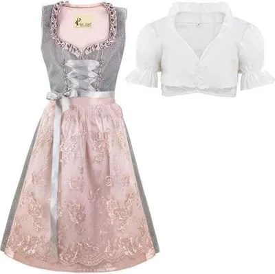 Produktbild von Kinder Dirndl Kleid mit Spitzen-Schürze  164