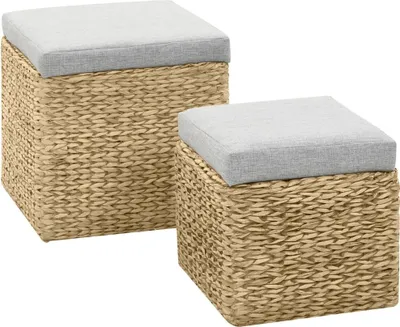 Produktbild von Ottoman-Set 2 Stk. Seegras Grau