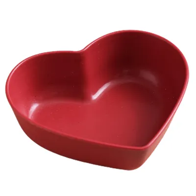 Produktbild von Dessertschale herzförmige stapelbare Drop-Resistente Waschanlage Konstruktion Pack Food Anti-Deform-Gewürzplatte für Esszimmer-Rotes Herz