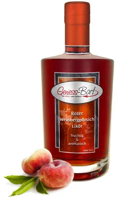 Produktbild von Roter Weinbergpfirsich Likör 0,7L saftig aromatisch & lecker! 18% Vol