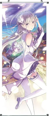 Produktbild von Großes Re:Zero Rollbild | Kakemono aus Stoff | Poster 100x40cm | Motiv: Emilia