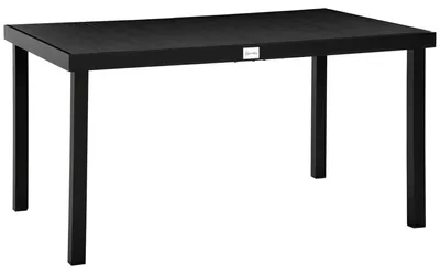 Produktbild von Outsunny Gartentisch für 6 Personen Esstisch Aluminiumtisch Kunststoff Schwarz