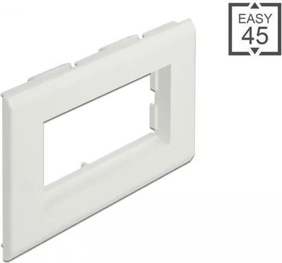 Produktbild von DeLOCK Easy 45 Modulträger für Geräteeinbaukanal 130 x 80 mm, Weiß, Acrylnitril-Butadien-Styrol (ABS), Schraubenlos, Matte, 130 mm, 20 mm