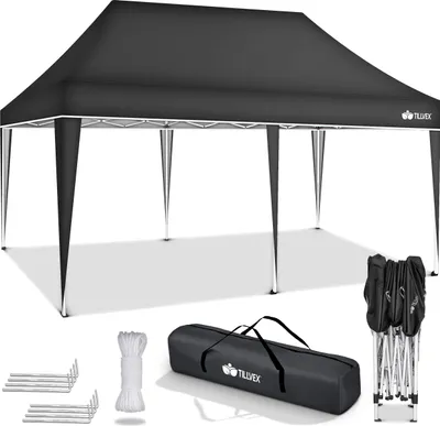 Produktbild von tillvex altana 3x6m antracyt wodoodporna | składana altana pop-up z regulacją wysokości | namiot ogrodowy ochrona UV 50+ | namiot imprezowy z torbą do ogrodu