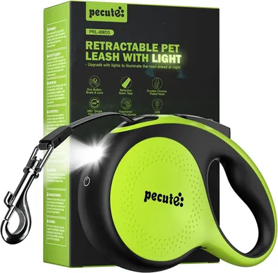Imagen del producto de Correa para perros de 8 metros, con luz LED, recargable, sin nudos, para perros de hasta 50 kg